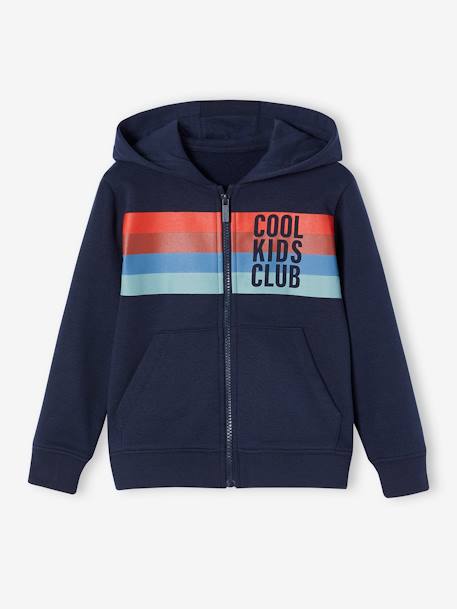 Jungen Kapuzensweatjacke COOL KIDS CLUB Oeko-Tex beige meliert+nachtblau 7