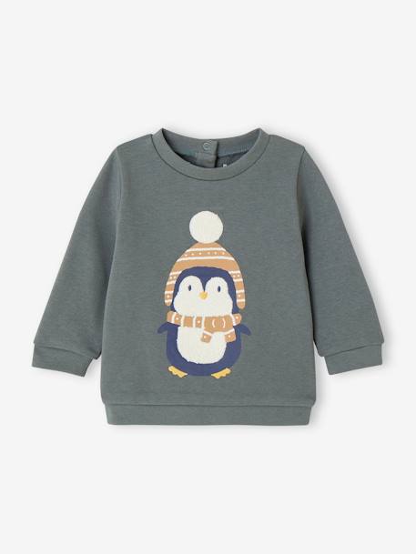 Jungen Baby Sweatshirt beige meliert+grün 5