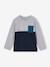 Jungen Shirt Colorblock Oeko-Tex, personalisierbar blau+hellbeige/salbei+ocker 1