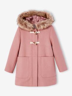 Maedchenkleidung- Jacken & Mäntel-Mäntel & Parka-Mädchen Dufflecoat mit Kapuze & Knebelknöpfen