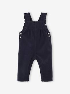 -Mädchen Baby Cord-Latzhose mit Volants