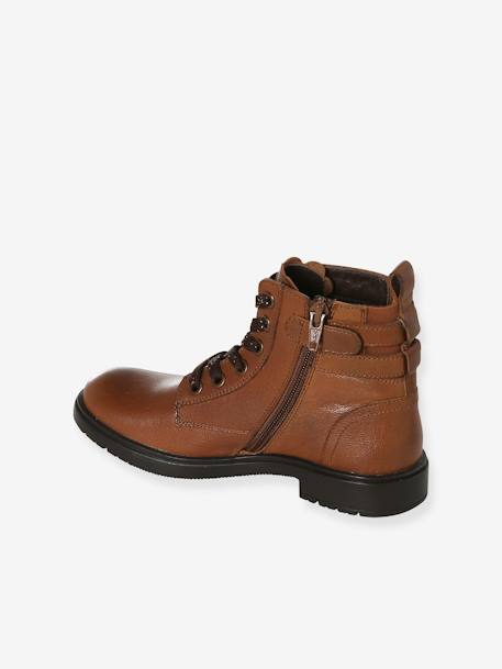 Mädchen Schnürboots aus Leder braun+schwarz 3