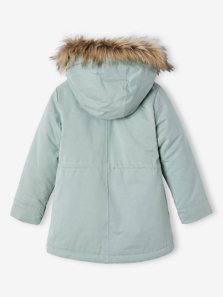 Mädchen 3-in-1-Winterjacke mit Recycling-Polyester dunkelgrün+dunkelrosa+graugrün+marine 31