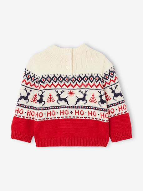 Baby Jacquardpullover Capsule FAMILY HO HO HO marine+rot 6