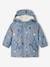 Baby Regenjacke mit Teddyfleecefutter und Recycling-Polyester blau bedruckt 1