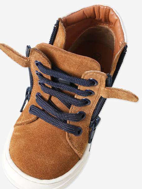 Jungen High-Sneakers aus Leder mit Reißverschluss braun 7