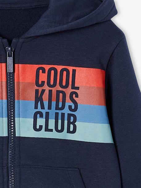 Jungen Kapuzensweatjacke COOL KIDS CLUB Oeko-Tex beige meliert+nachtblau 9