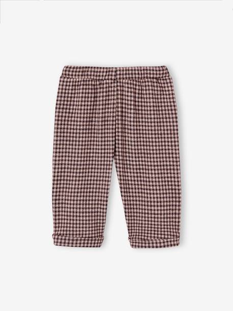 Baby Flanellhose mit Karomuster braun kariert 2