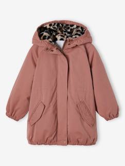 -Mädchen Winterjacke mit Kapuze, Wattierung Recycling-Polyester