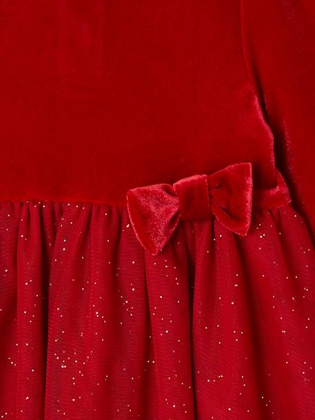 Baby Weihnachts-Geschenkset: Kleid mit Glitzertüll & Haarband BASIC rot 3