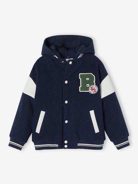 Jungen Bomberjacke mit abnehmbarer Kapuze und Recycling-Polyester marine 4