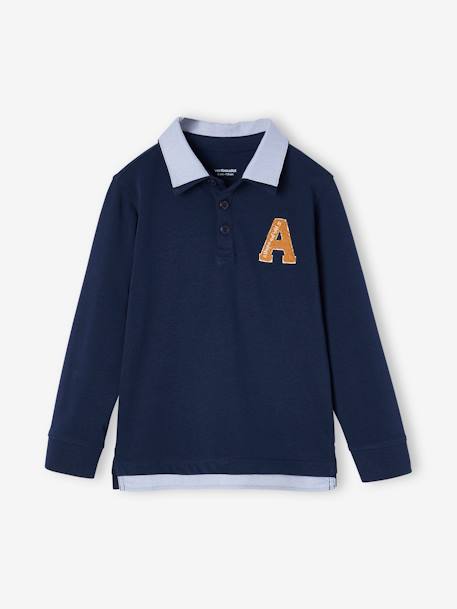 Jungen Poloshirt mit Lageneffekt dunkel blau+dunkelrot+englischgrün+hellgrau meliert+marine+rot gestreift 1