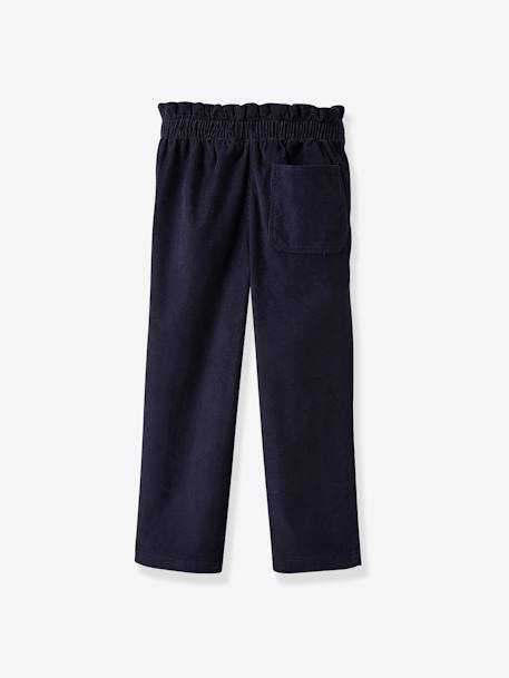 Weite Mädchen Cordhose mit Bindegürtel CYRILLUS marine 2