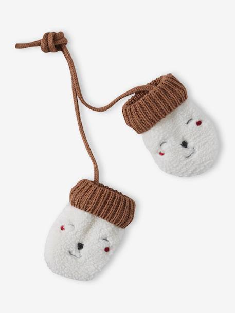 Jungen Baby Weihnachts-Geschenkset: Mütze, Rundschal & Handschuhe wollweiß 7