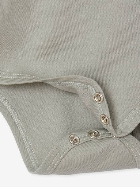 5er-Pack Baby Langarm-Bodys mit Öffnung vorn, Bio-Baumwolle beige 9