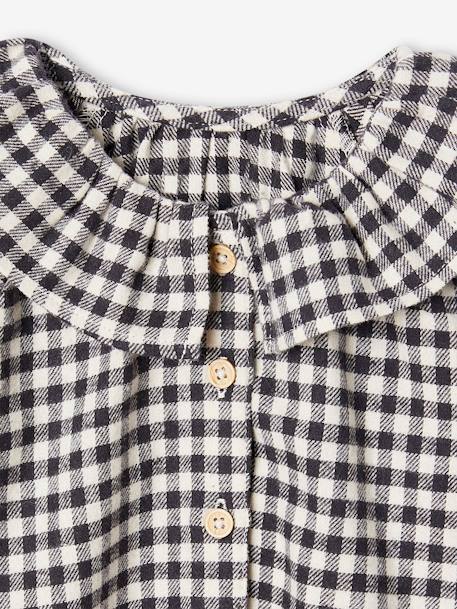 Mädchen Baby Bluse mit Vichykaro und Kragen schwarz kariert 5