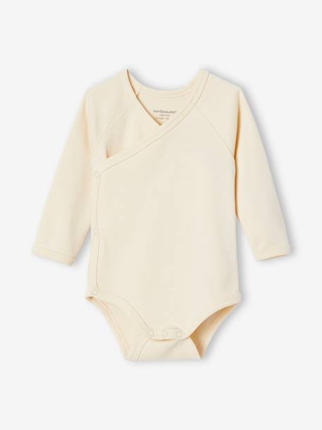 5er-Pack Baby Langarm-Bodys mit Öffnung vorn, Bio-Baumwolle beige 6