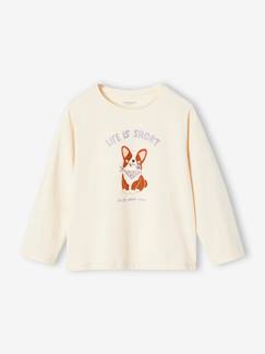 Maedchenkleidung-Shirts & Rollkragenpullover-Shirts-Mädchen Shirt mit Hundeprint und Recycling-Baumwolle