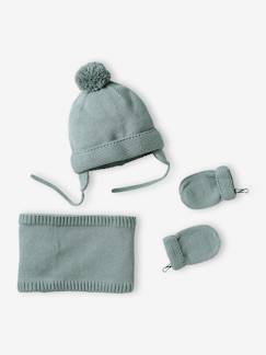 Babymode-Accessoires-Jungen Baby-Set: Mütze, Rundschal & Fäustlinge BASICS