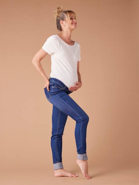 Skinny-Umstandsjeans, Seamless-Bund WATERLESS ENVIE DE FRAISE, Bundweite verstellbar dark blue+schwarz 1