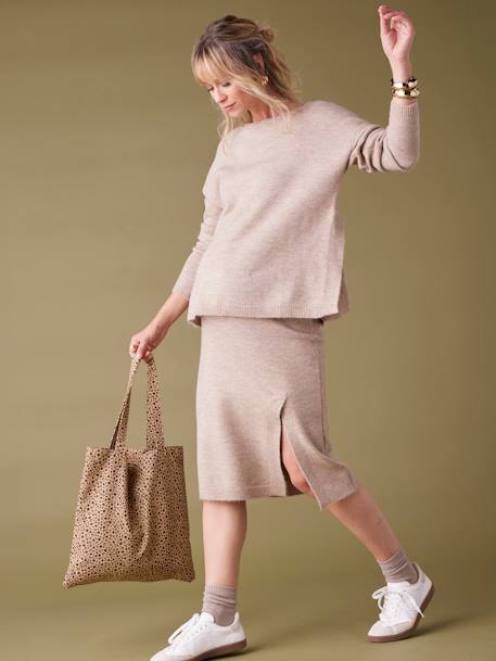 Umstands-Set: Pullover & Strickrock ENVIE DE FRAISE taupe 2