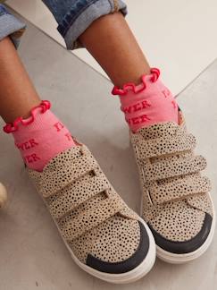 Mädchen Klett-Sneakers aus Leder mit Leopardenmuster  [numero-image]