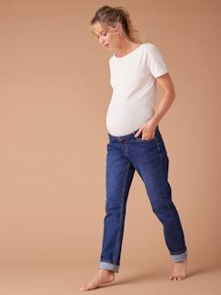 Umstandsmode-Umstandsjeans-Mom-Jeans für die Schwangerschaft ENVIE DE FRAISE mit abnehmbarem Einsatz, waterless