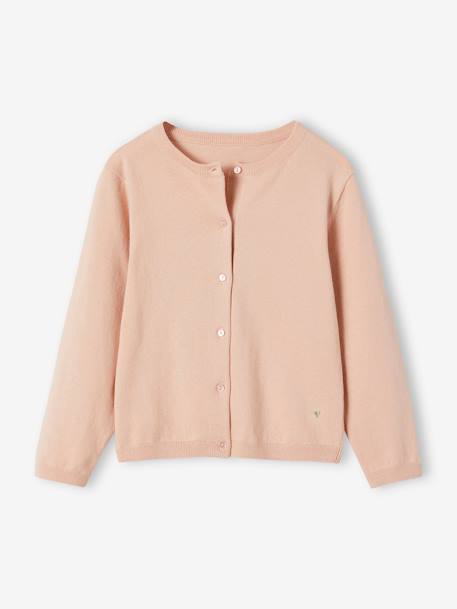 Mädchen Strickjacke BASICS Oeko-Tex blush+grau meliert+himmelblau+mandelgrün+marine+pudrig rosa+smaragdgrün+vanille 17