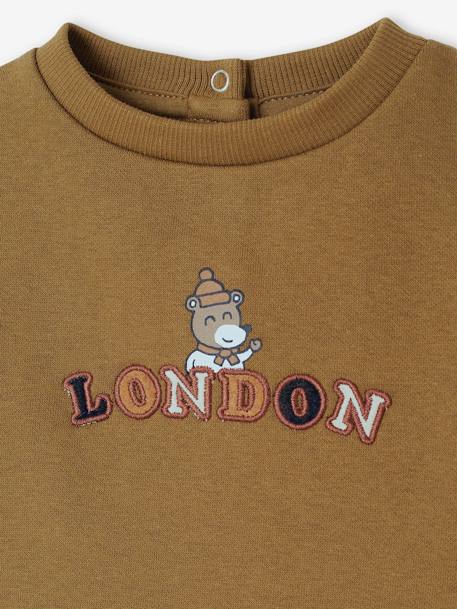 Jungen Baby Sweatshirt LONDON mit Recycling-Polyester olivgrün 3