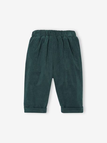 Baby Cordhose mit Fleecefutter tannengrün 2