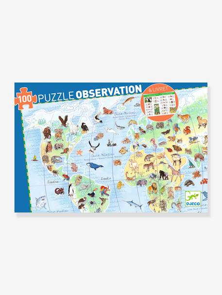 Puzzle-Set TIERE DER WELT, 100 Teile DJECO mehrfarbig 4