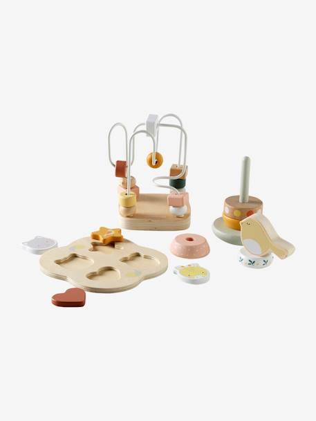 3-teiliges Baby Lernspielzeug-Set, Holz FSC® rosa 2