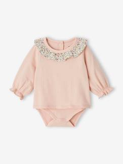 Babymode-Baby Shirtbody, gerüschter Kragen, personalisierbar