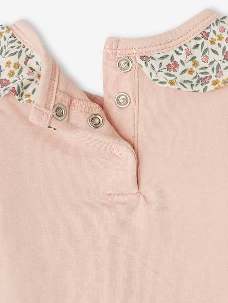 Baby Shirtbody, gerüschter Kragen, personalisierbar pudrig rosa+wollweiß 5