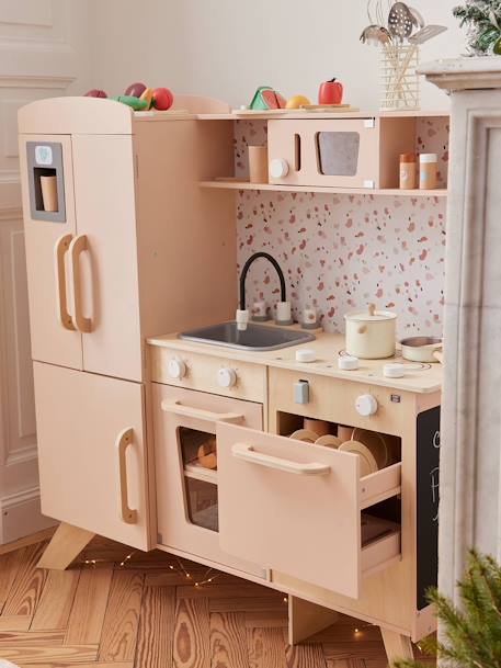 Große Kinder Spielküche mit Zubehör; Holz FSC® rosa 4