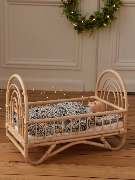 Puppenbett aus Rattan MINI BOHO beige 1