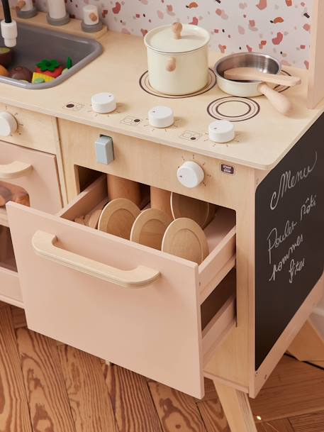 Große Kinder Spielküche mit Zubehör; Holz FSC® rosa 3