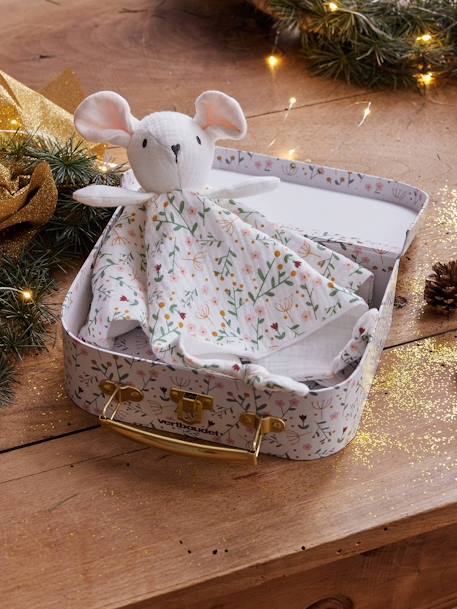 Baby Geschenk-Set: Maus-Schmusetuch & Köfferchen rosa 1