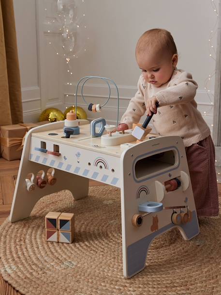 Mitwachsende Baby Activity-Werkbank aus Holz FSC® natur 1