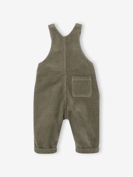 Jungen Baby Cord-Latzhose olivgrün+ziegel 2