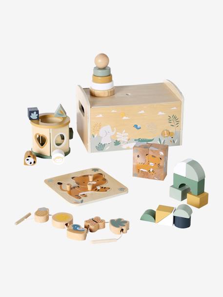 Baby Spielzeug-Set mit Tiermotiven, Holz FSC® grün 2