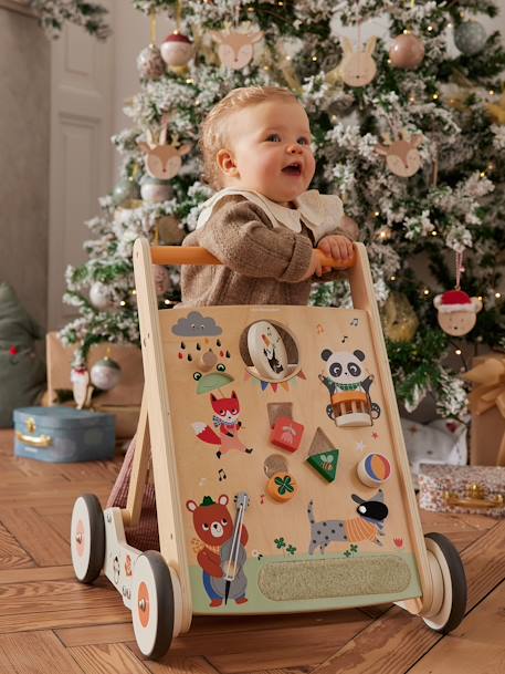 Baby Lauflernwagen HAPPY ANIMALS aus Holz FSC® natur 2