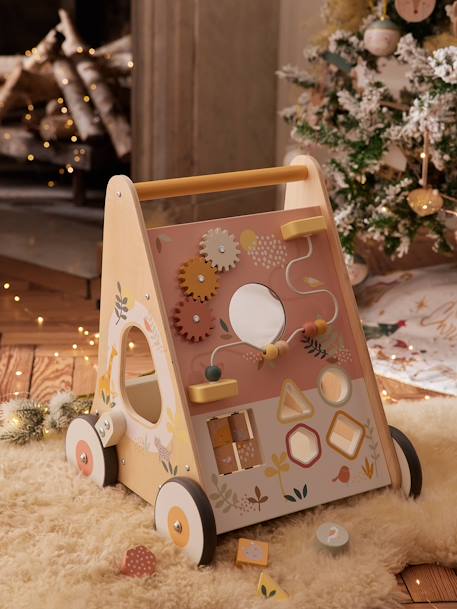 Activity-Lauflernwagen mit Bremsen, Holz FSC® blau waldfreunde+rosa/pink jungle+salbeigrün pandafreunde 16