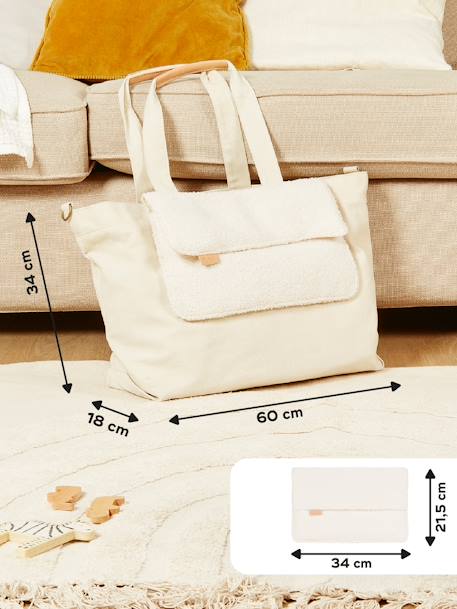 Wickeltasche Tote Bag BABYMOOV, Recycling-Baumwolle beige+braun bedruckt 3