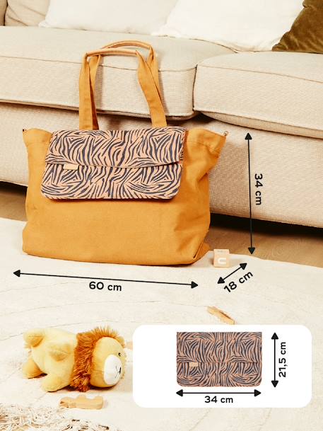 Wickeltasche Tote Bag BABYMOOV, Recycling-Baumwolle beige+braun bedruckt 8