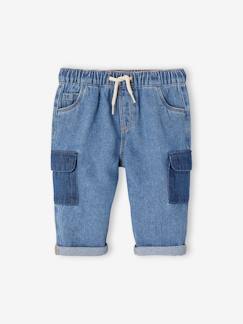 Baby Cargo-Jeans mit Taschen in Kontrastoptik  [numero-image]