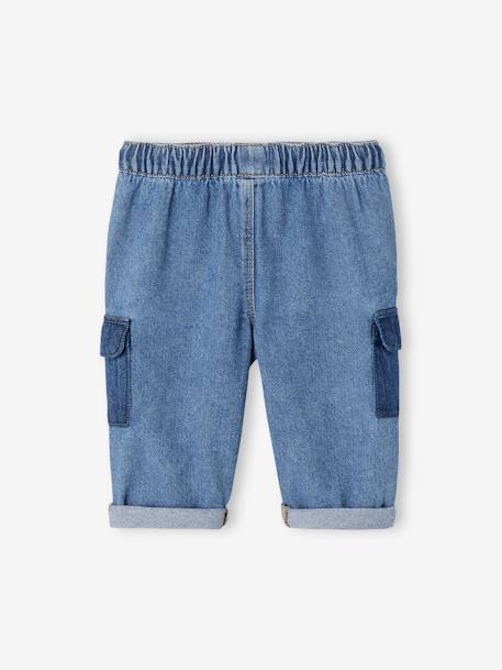 Baby Cargo-Jeans mit Taschen in Kontrastoptik blue stone 2