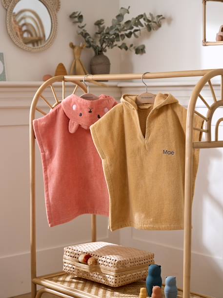 Baby Badeponcho TIERLIEBE, personalisierbar aprikose+beige+ocker 3