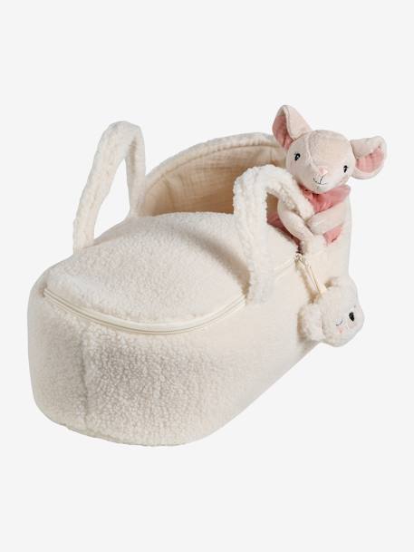 Puppen Tragetasche mit Koala-Kapuze, Teddyfleece MINI COCOON wollweiß 3