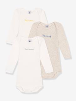 3er-Pack Baby Langarm-Bodys PETIT BATEAU aus Bio-Baumwolle, Oeko-Tex  [numero-image]